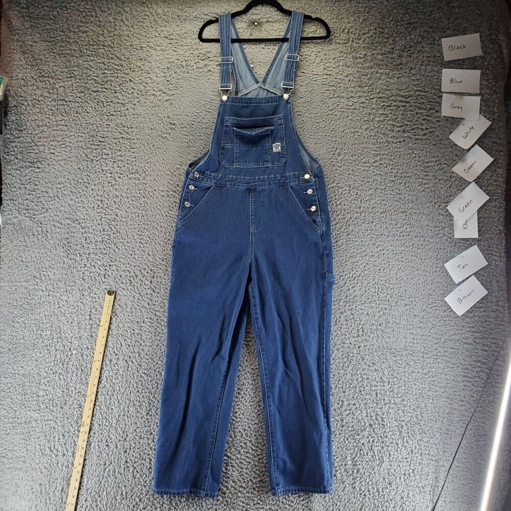 Manfinity Overalls Womens Medium Blue Cotton Blend Denim Adjustable Straps